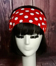 Load image into Gallery viewer, Red Polka Dot Knit Headband