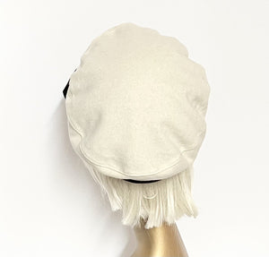 White Beret Hat Bow