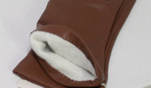 Vintage Brown Faux Leather Gloves