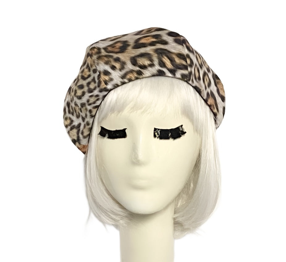 Leopard beret hat deals