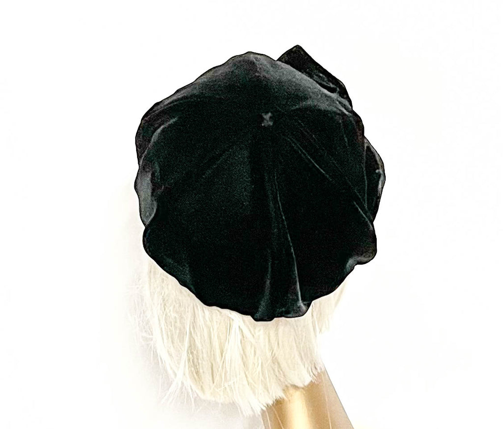 Black Velvet Beret Bow