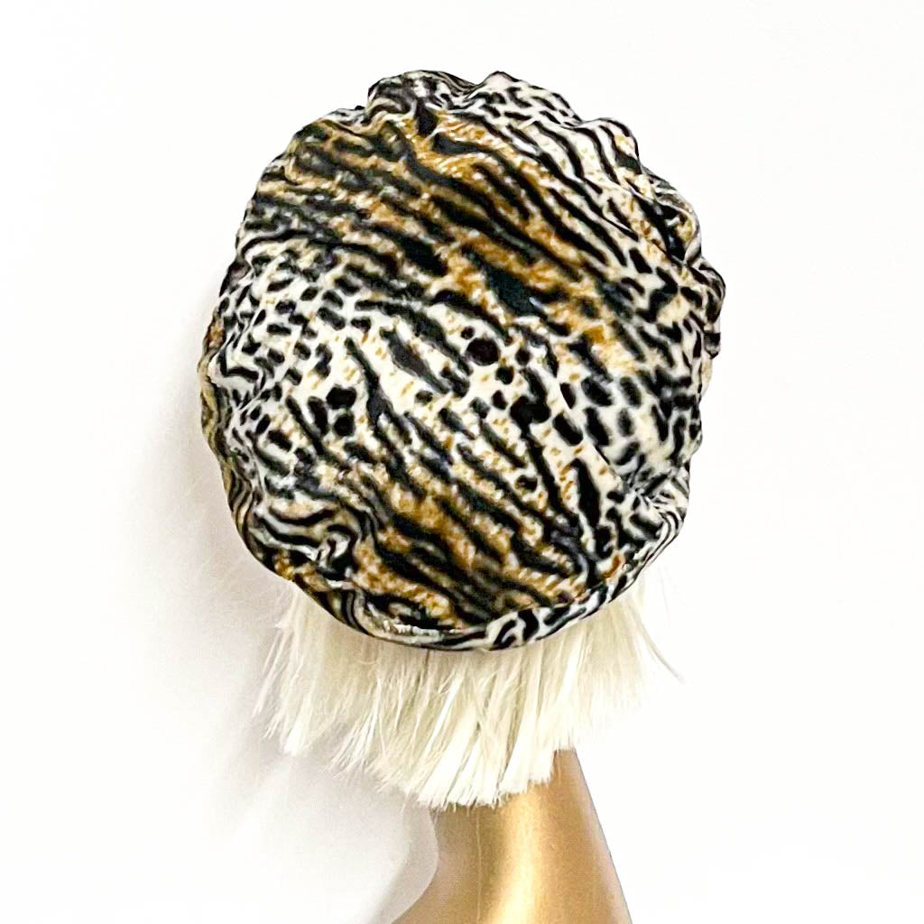 Beret Hat Leopard Faux Fur
