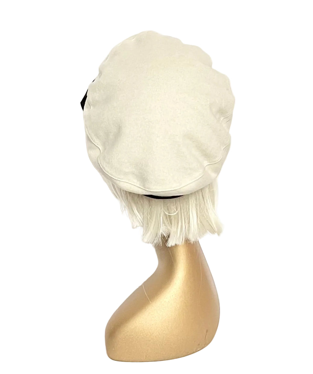 White Beret Hat Bow