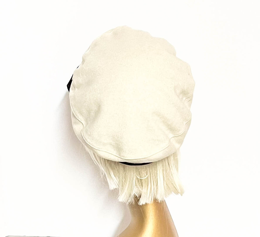 White Beret Hat Bow