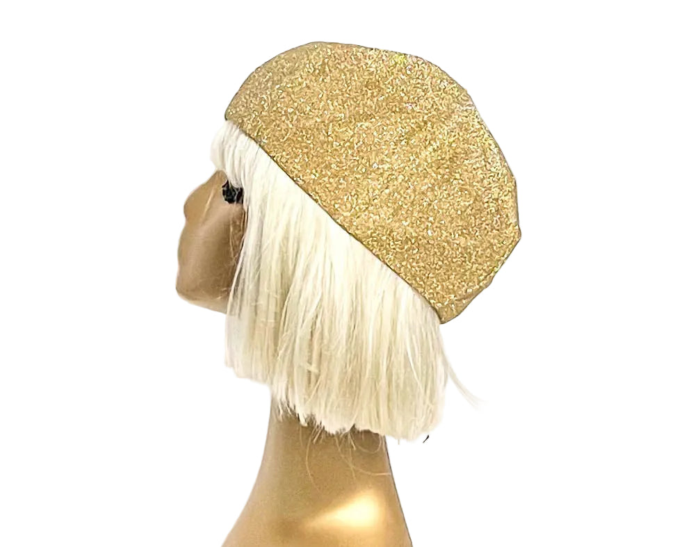 Gold Metallic Beret Hat