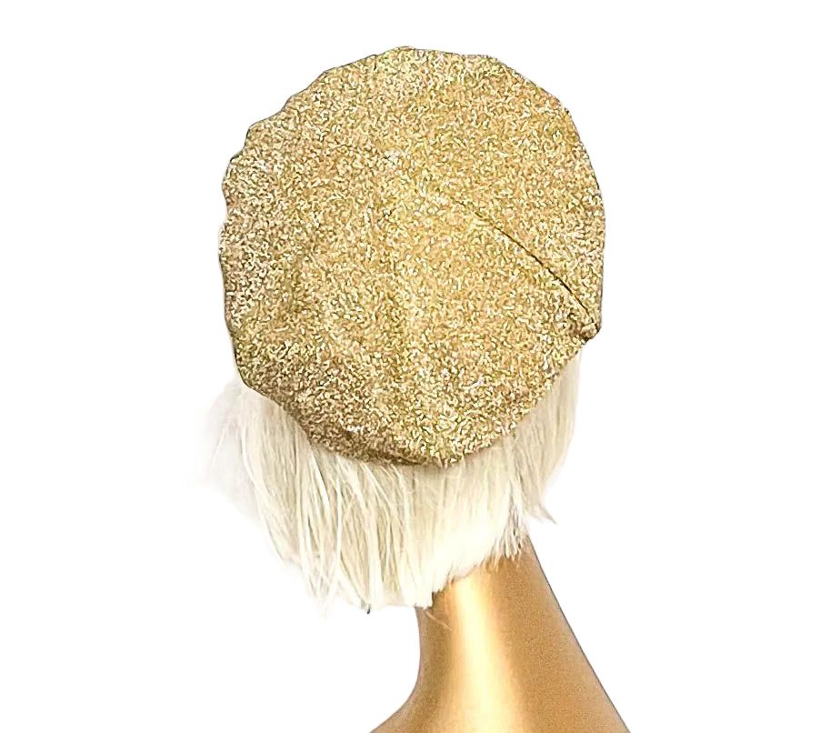 Gold Metallic Beret Hat