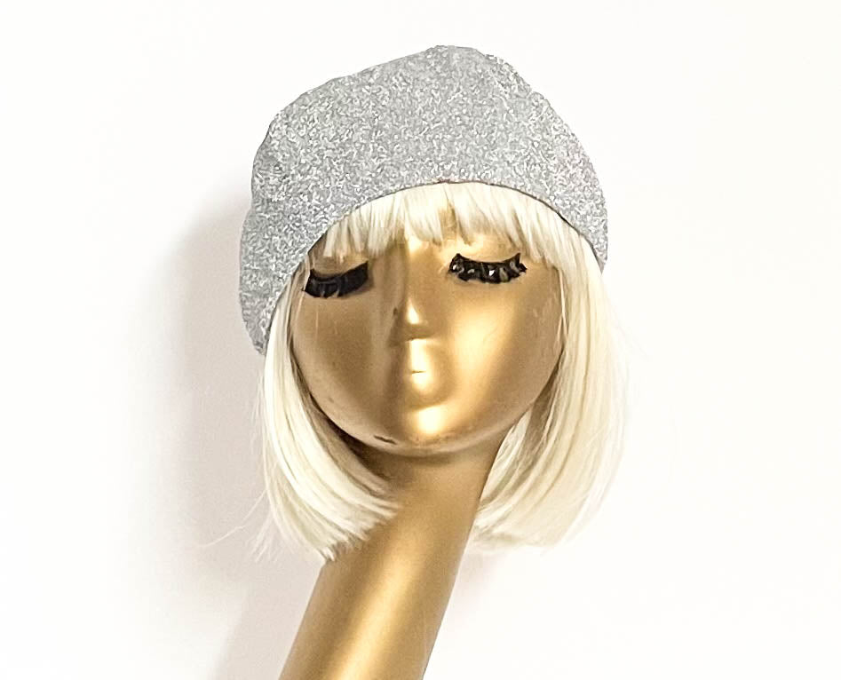 Silver Metallic Beret Hat