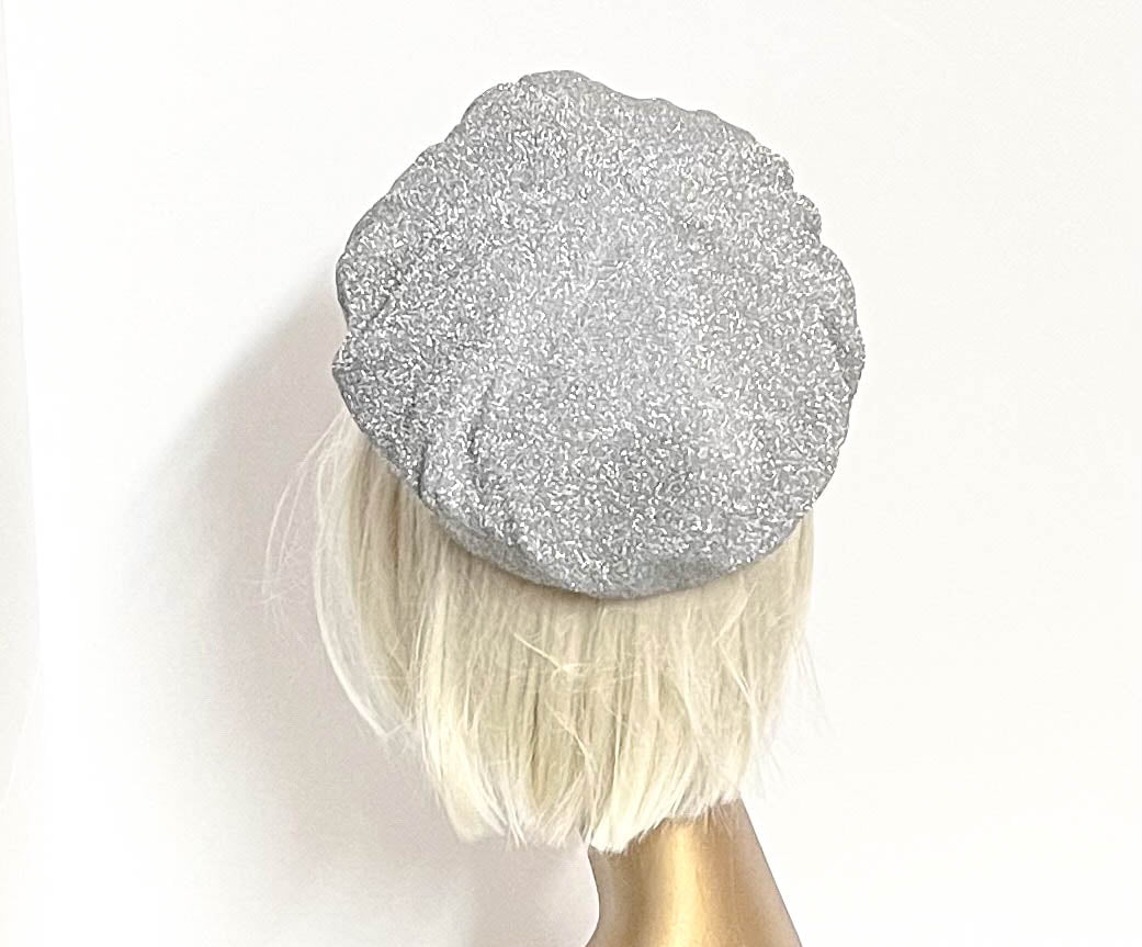 Silver Metallic Beret Hat