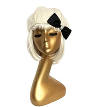 Load image into Gallery viewer, Off White Beret Satin Bow