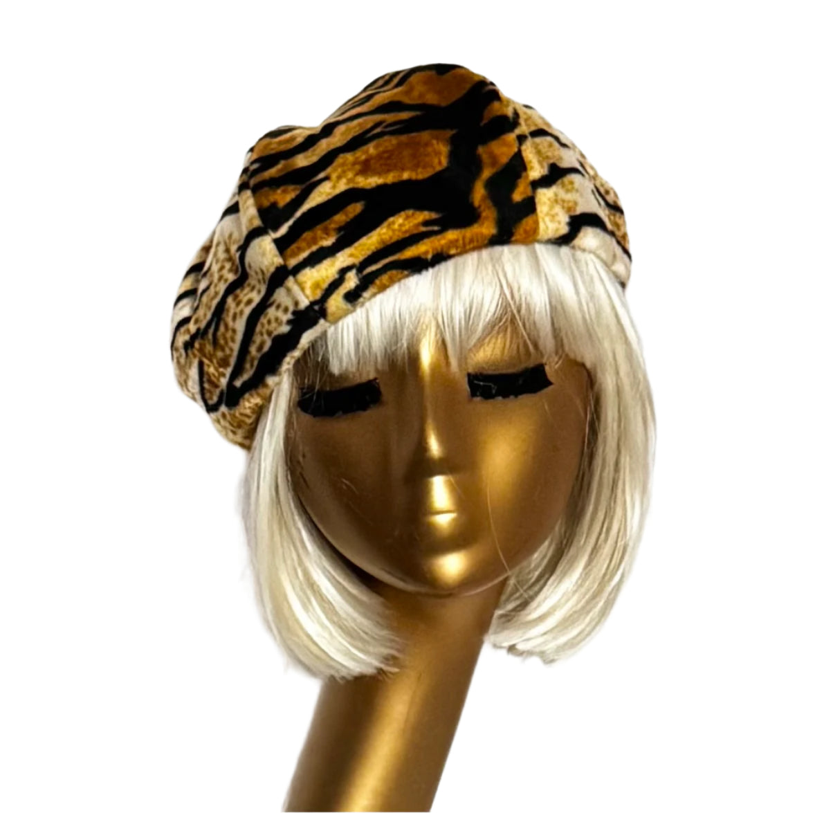 Cheetah Faux Fur Beret Hat