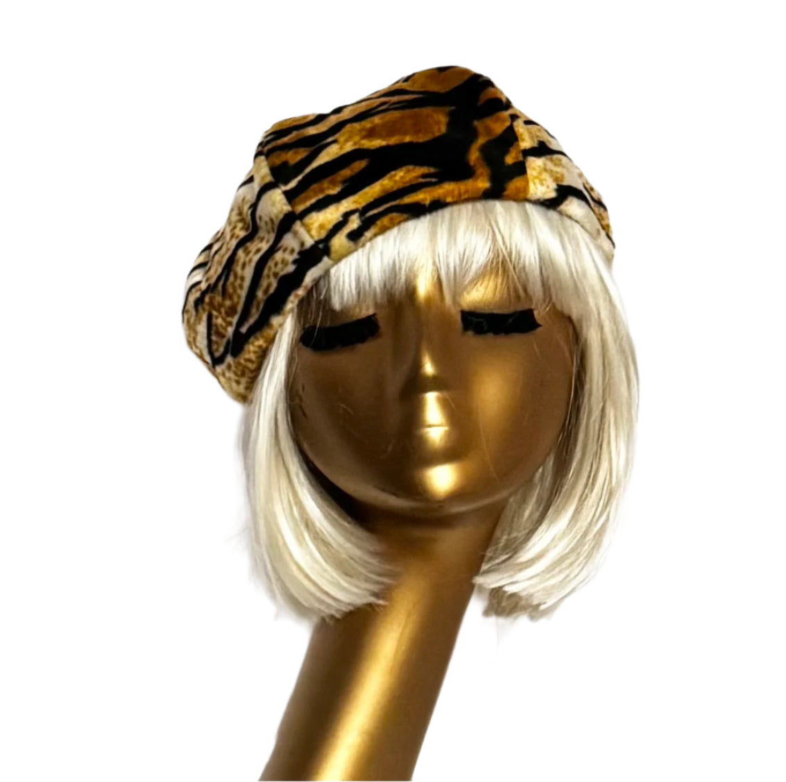 Cheetah Faux Fur Beret Hat