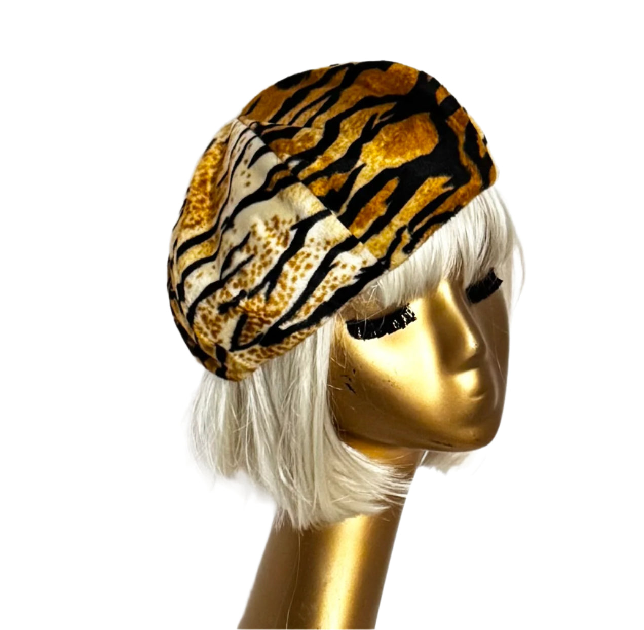 Cheetah Faux Fur Beret Hat
