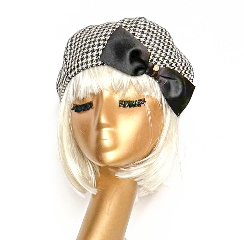 Houndstooth Beret Bow