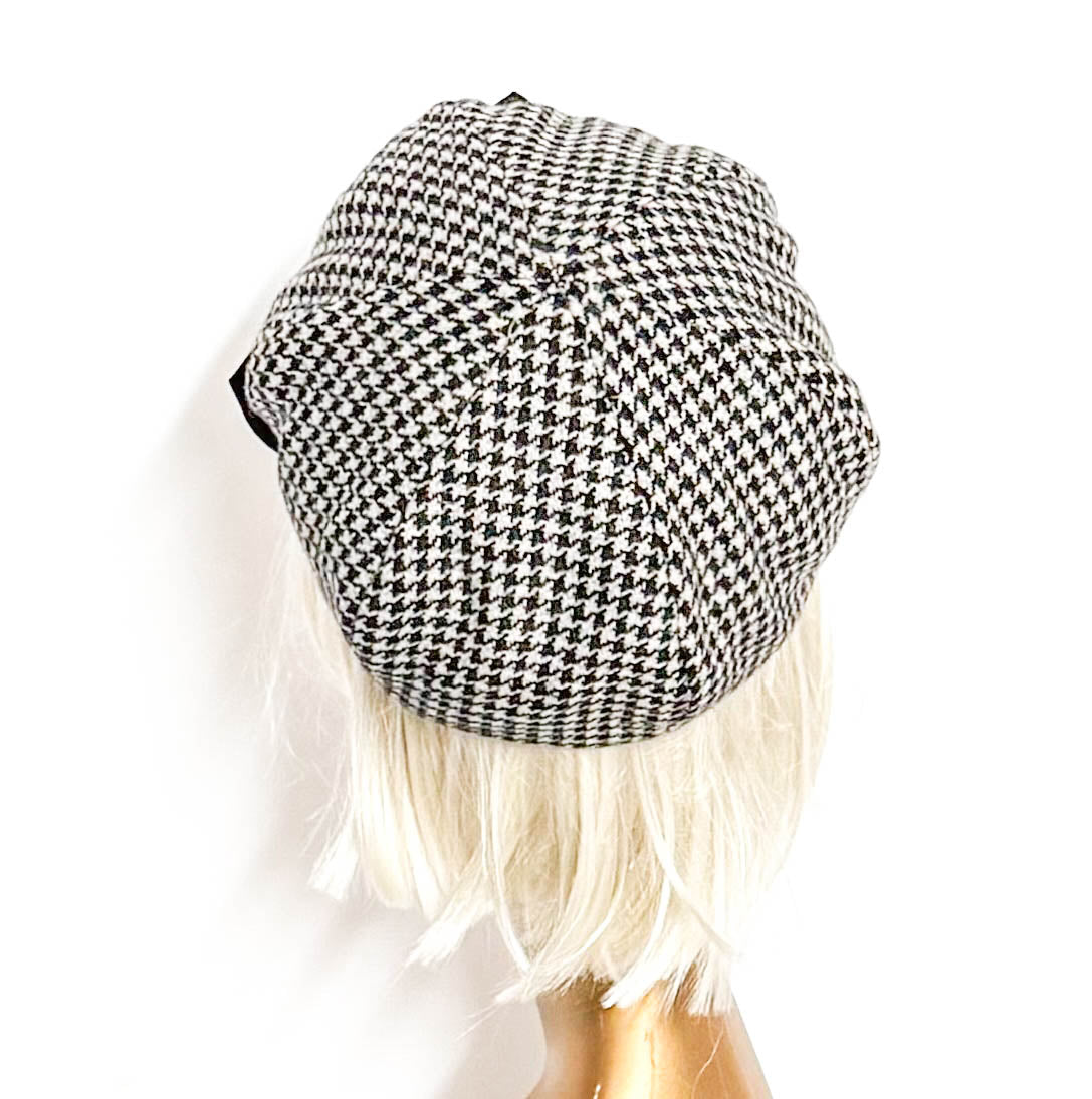 Houndstooth Beret Bow
