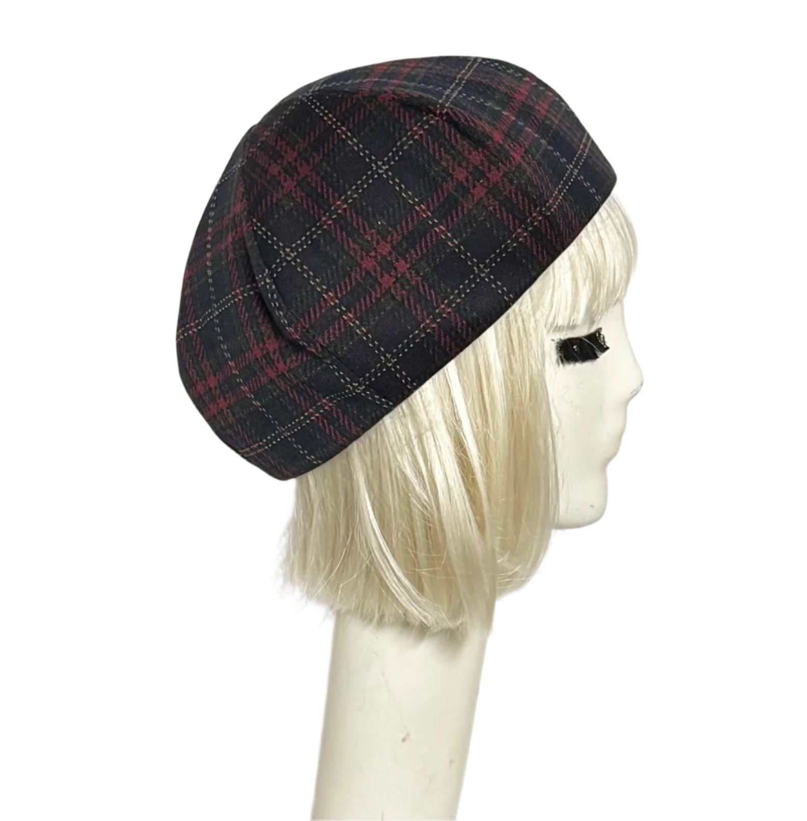 Plaid Beret Hat
