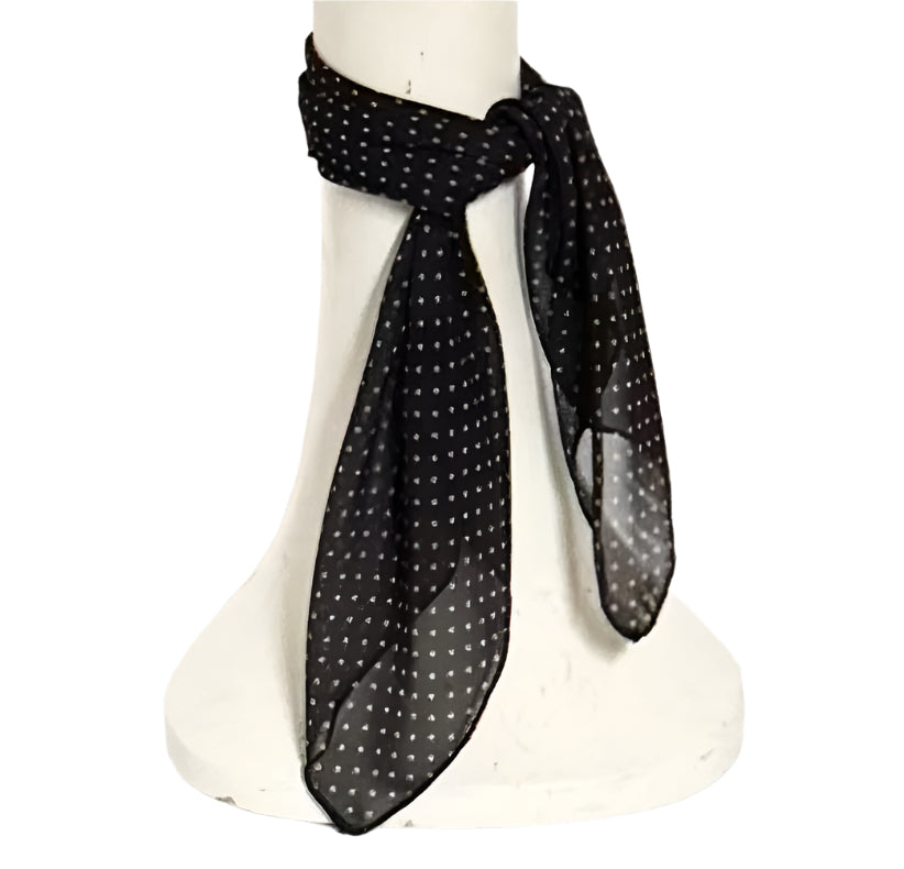 Polka Dot Chiffon Scarf