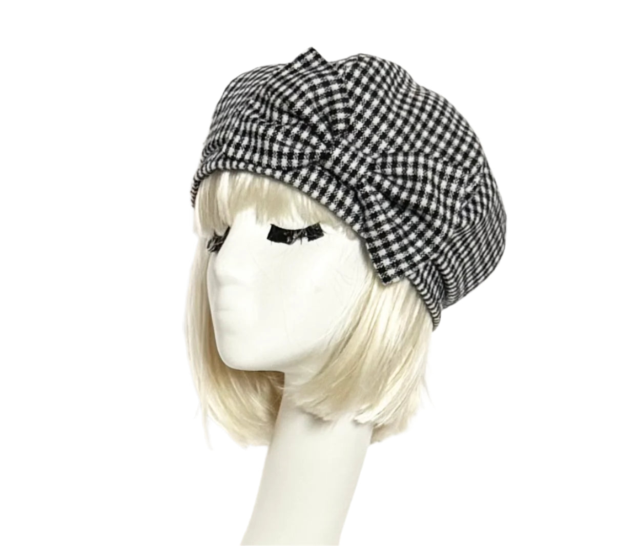 Checkered Beret Bow
