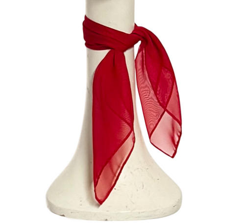 Red Chiffon Neck Scarf