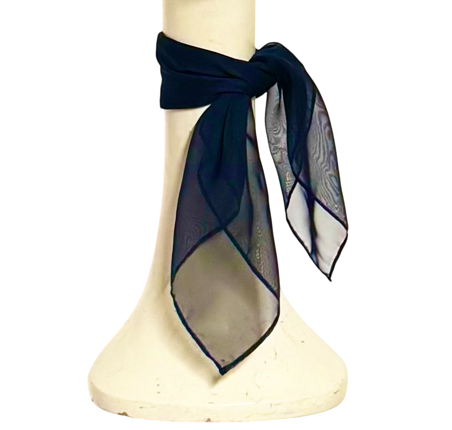 Navy Chiffon Scarf