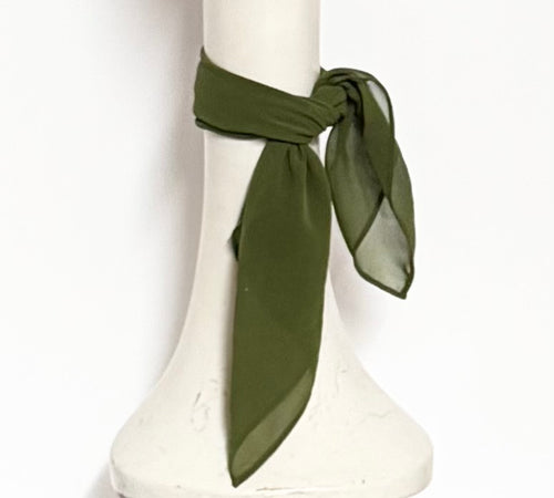 Olive Green Chiffon Scarf