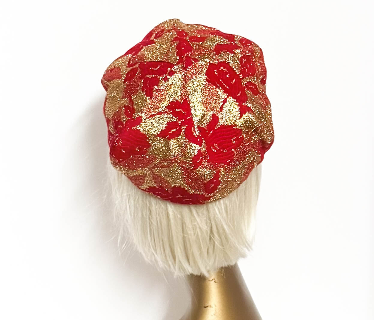 Lurex Gold Red Beret