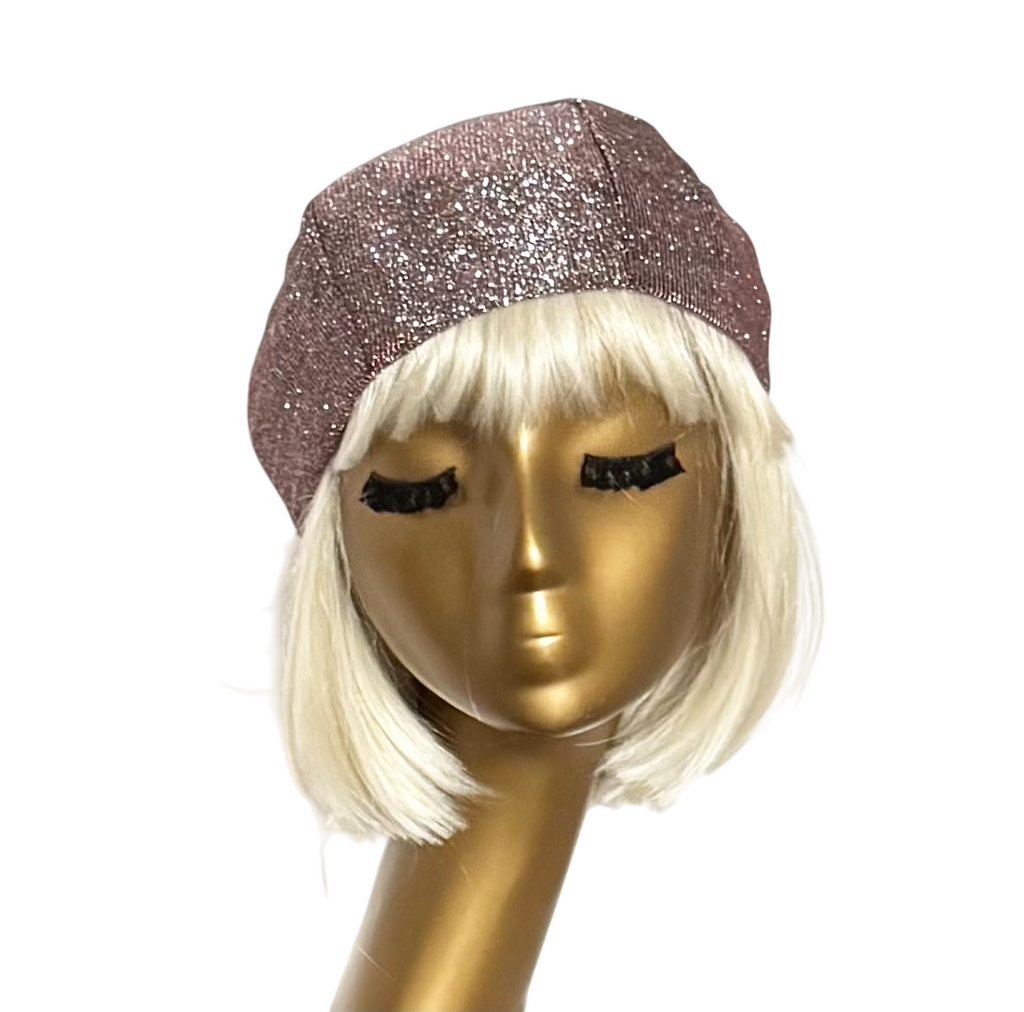 Disco Plum Metallic Beret