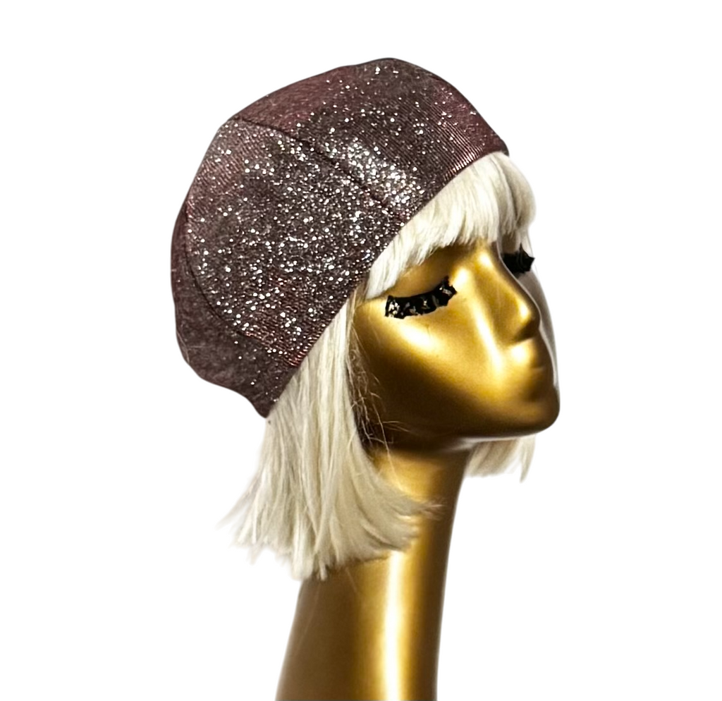 Disco Plum Metallic Beret