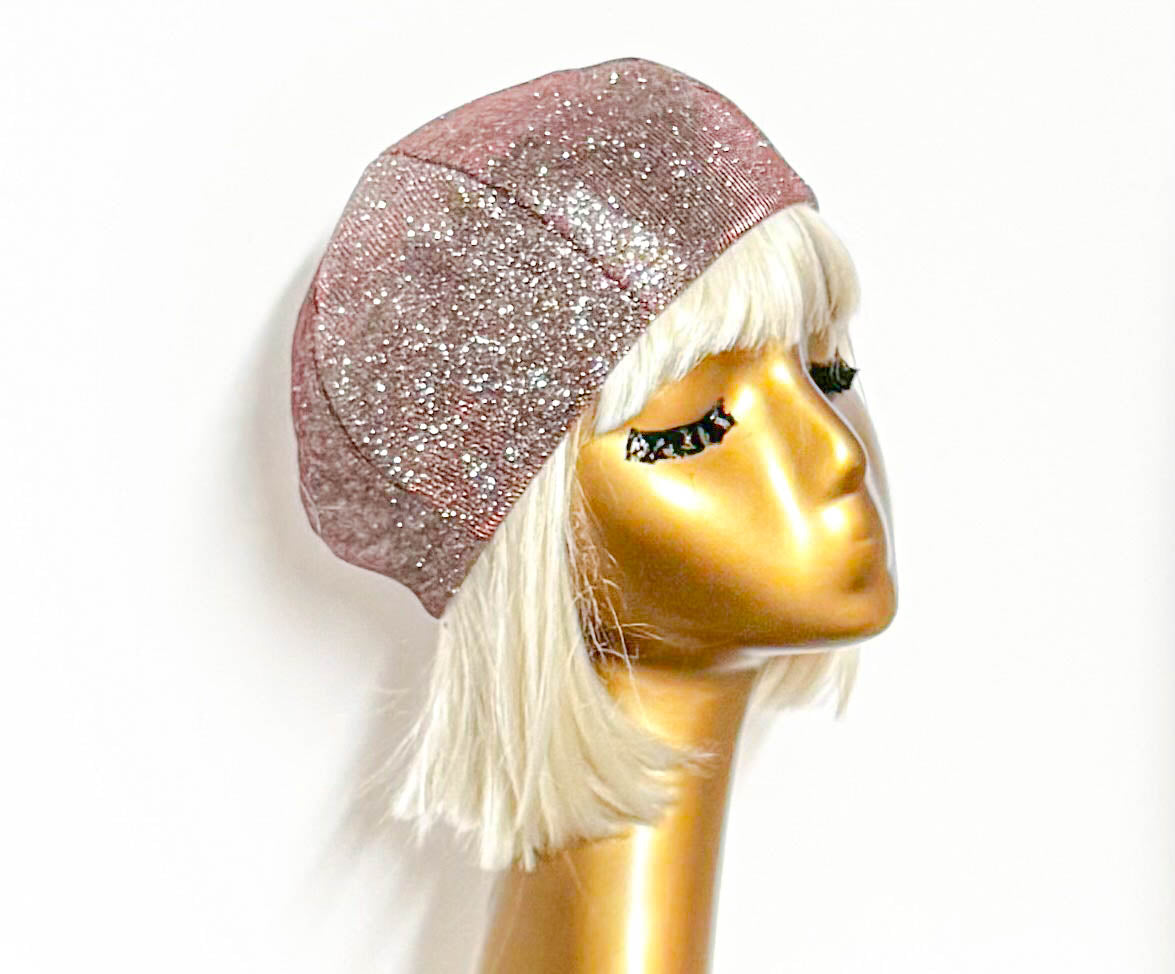 Disco Plum Lurex Beret