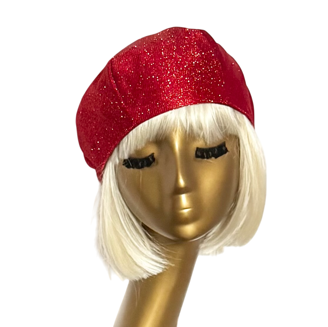 Ruby Red Lurex Beret