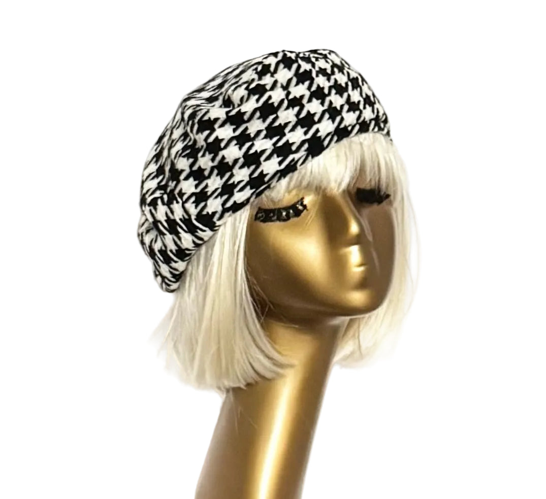 Houndstooth Beret Bow