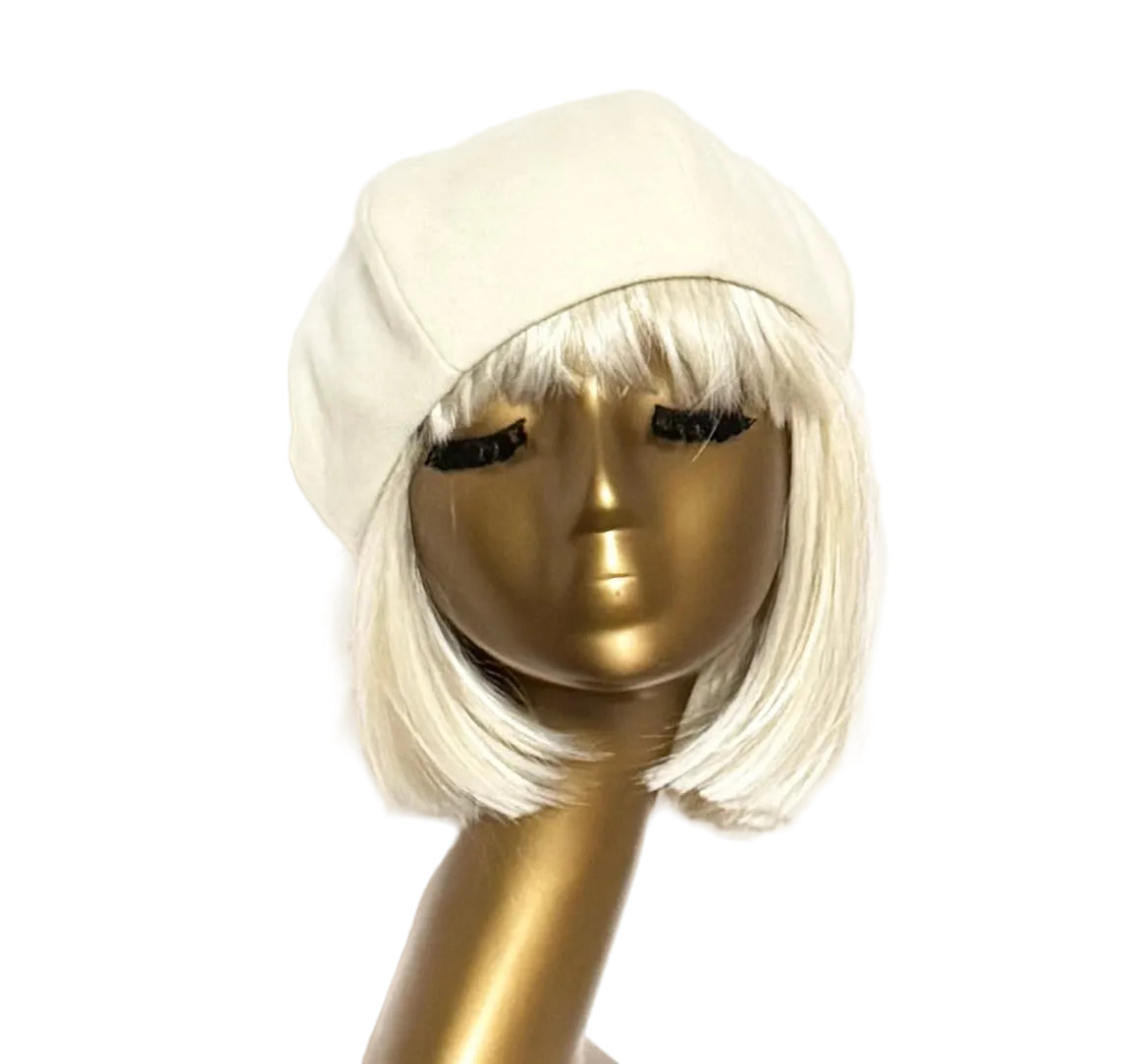 Off White Wool Beret