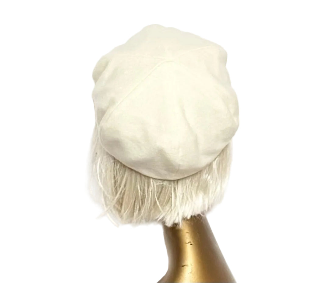 Off White Wool Beret