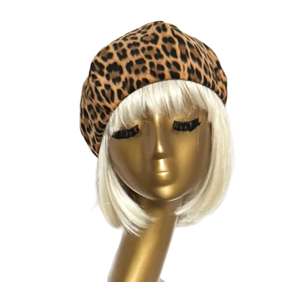 Corduroy Leopard  Beret
