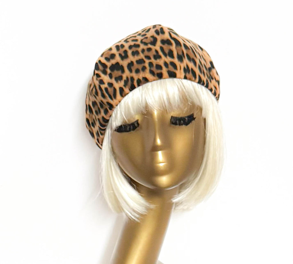 Corduroy Leopard  Beret