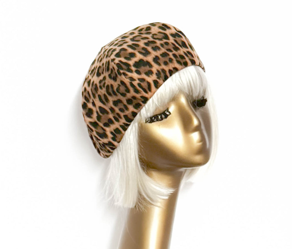 Corduroy Leopard  Beret