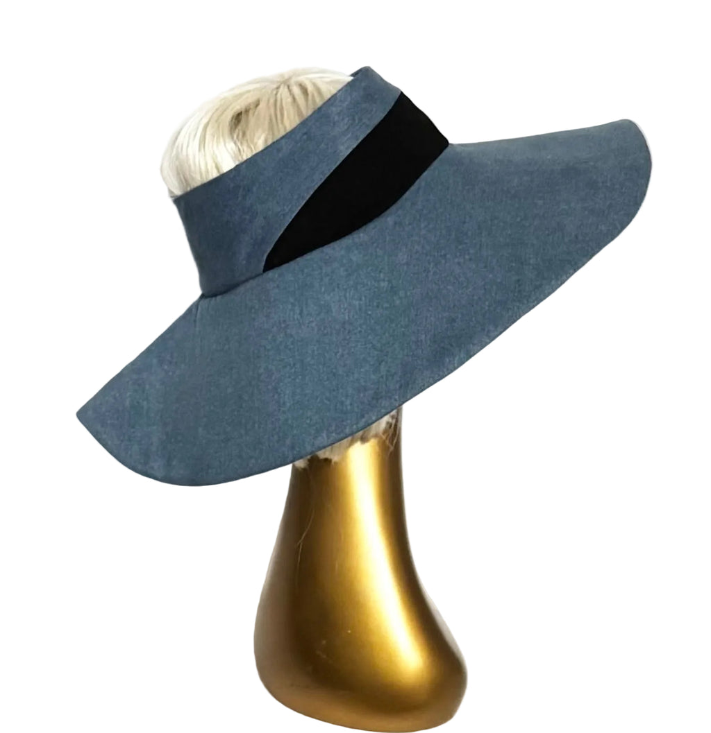 Washed Denim Sun Visor Hat