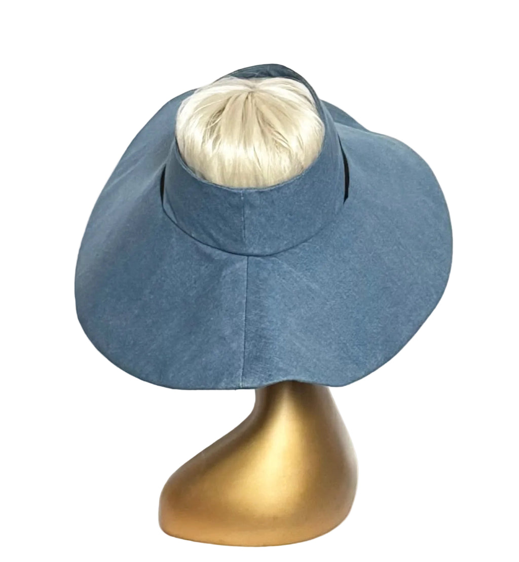 Washed Denim Sun Visor Hat