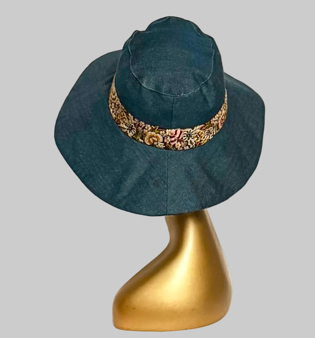 Boho Denim Sun Hat.