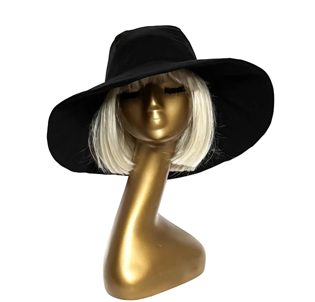 Black Cotton Twill Sun Hat