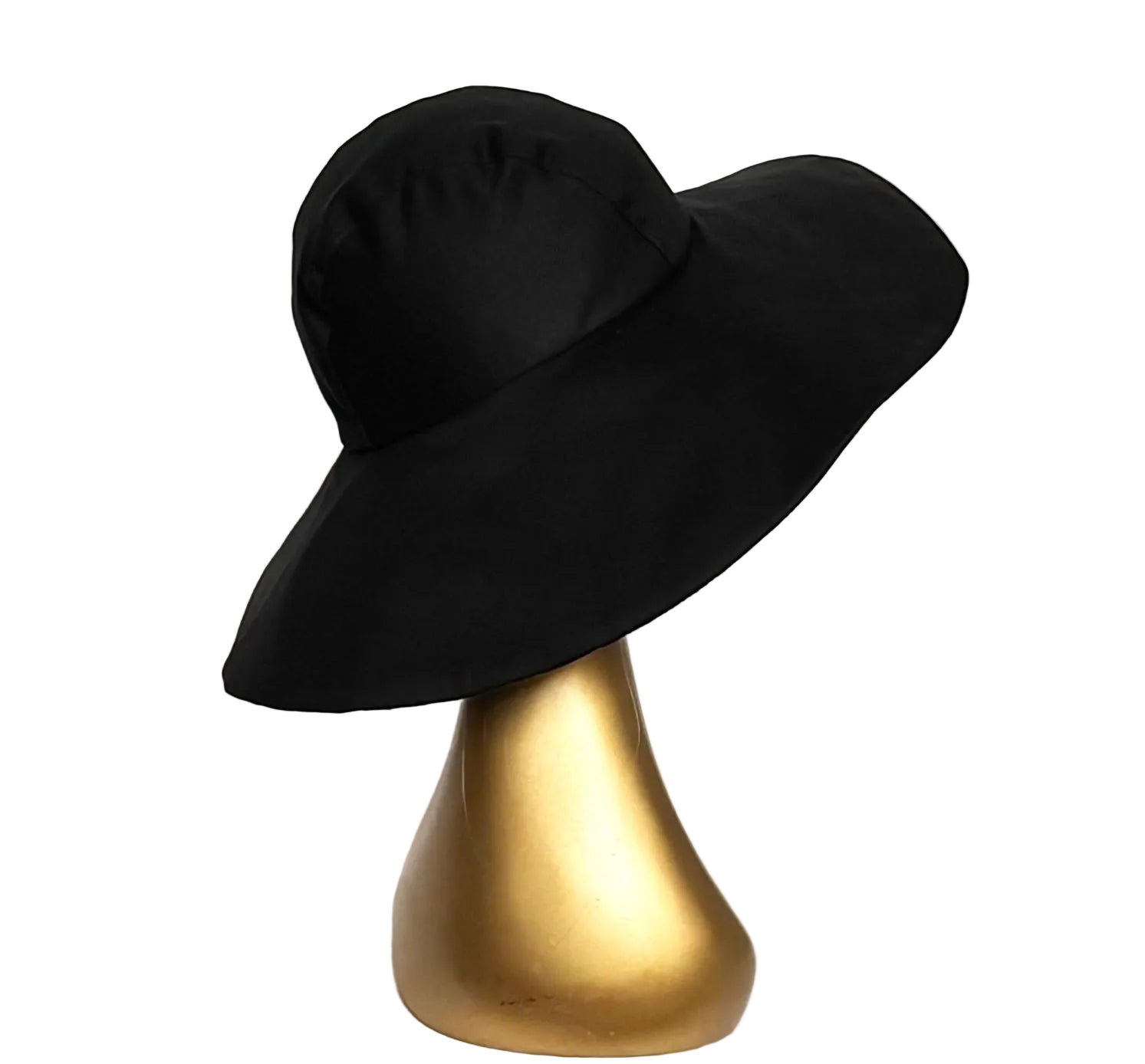 Black Cotton Twill Sun Hat