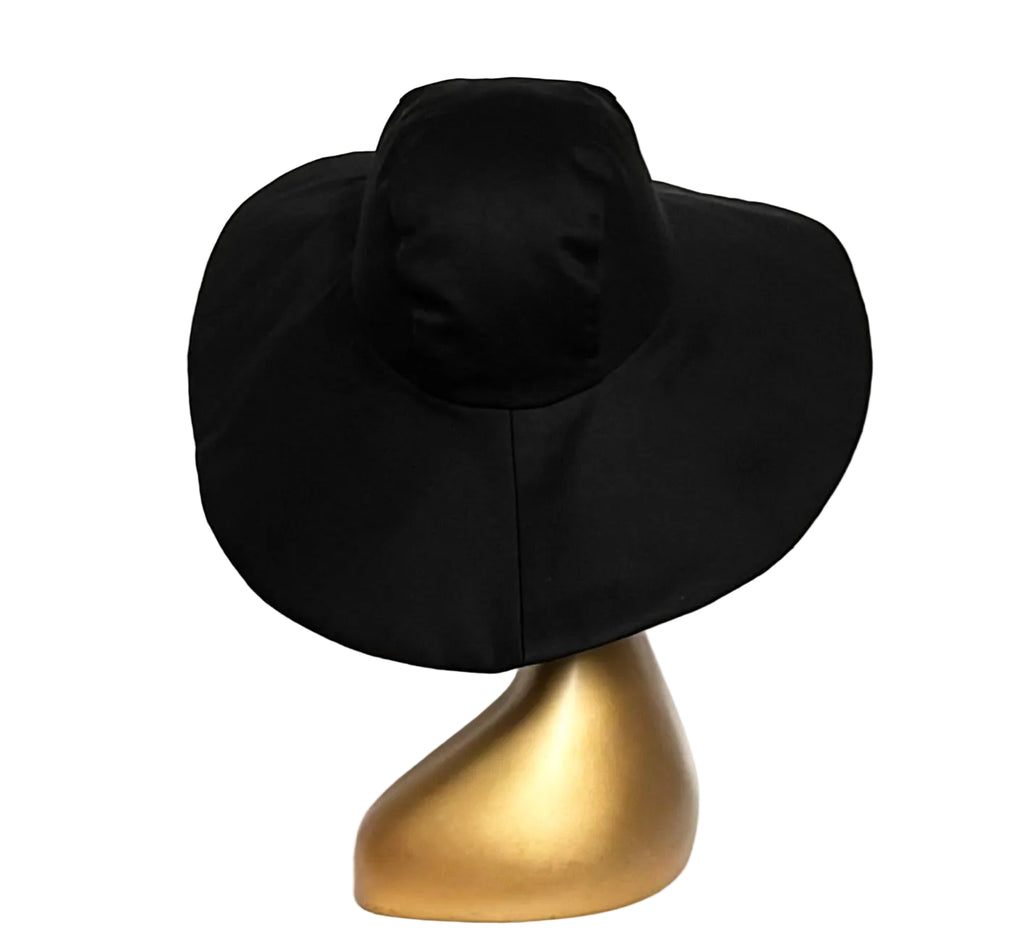 Black Cotton Twill Sun Hat