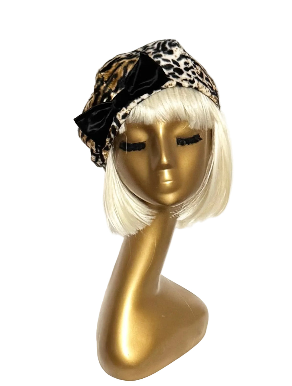 Leopard Beret Bow