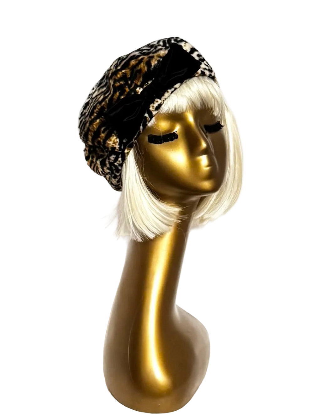 Leopard Beret Bow