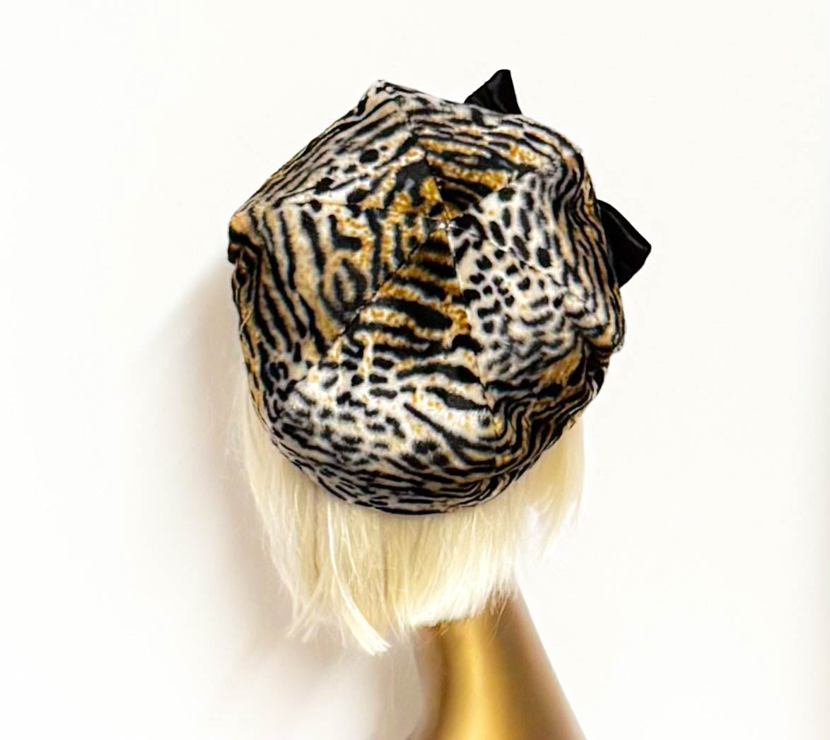 Leopard Beret Bow