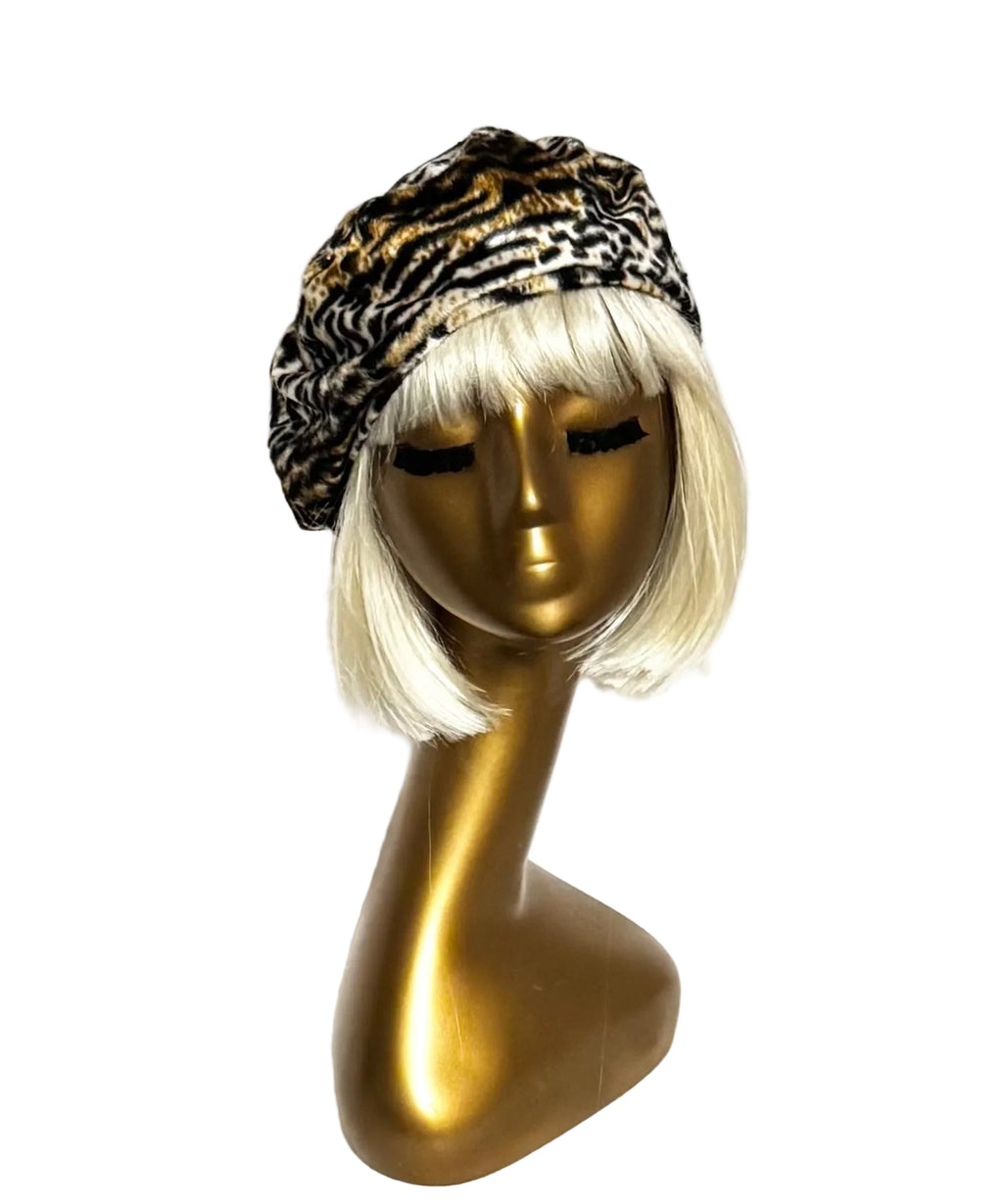 Leopard Faux Fur Beret