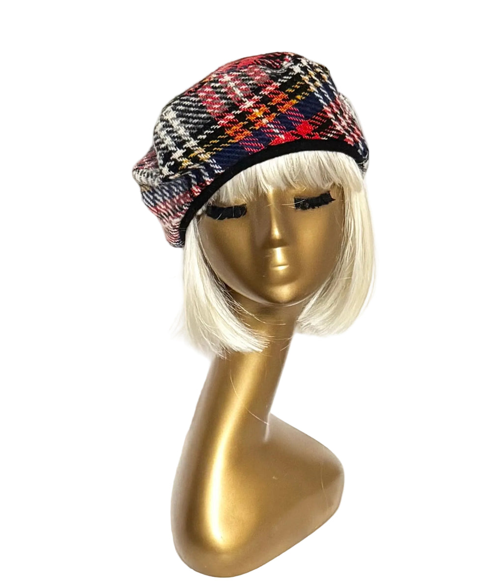 Wool Plaid Beret