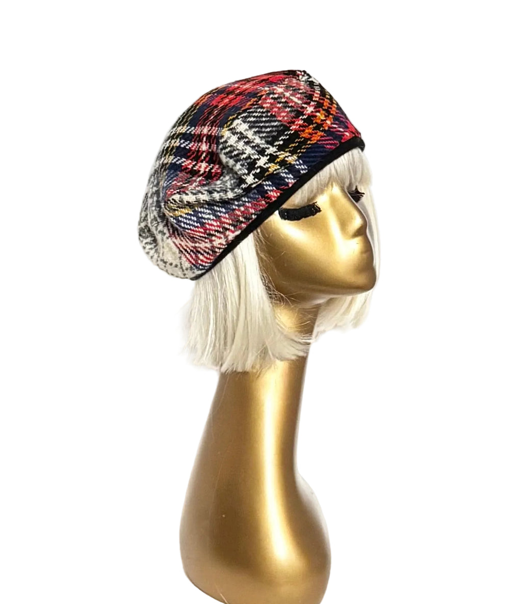 Wool Plaid Beret
