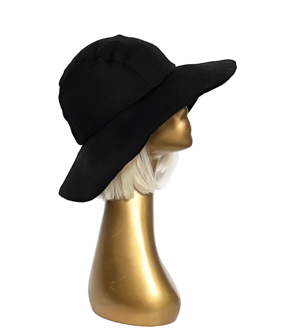 Linen Black Sun Hat