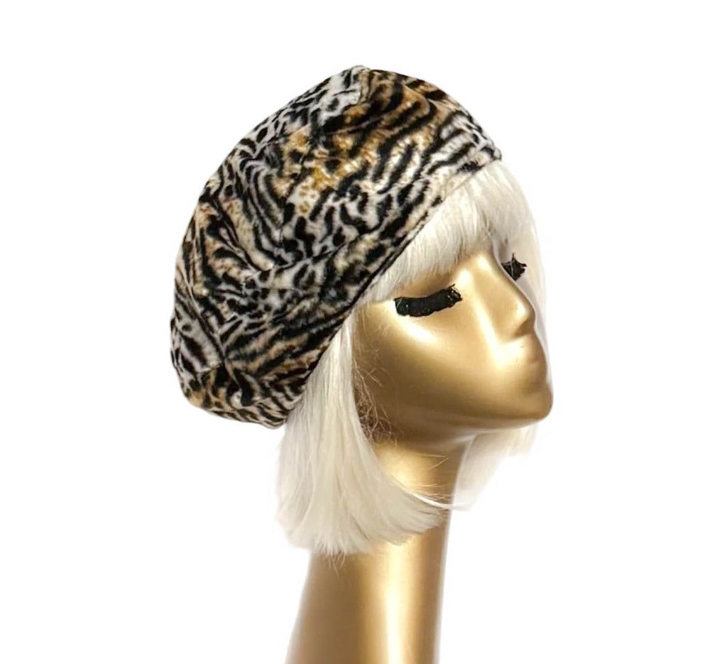 Oversized Leopard Beret