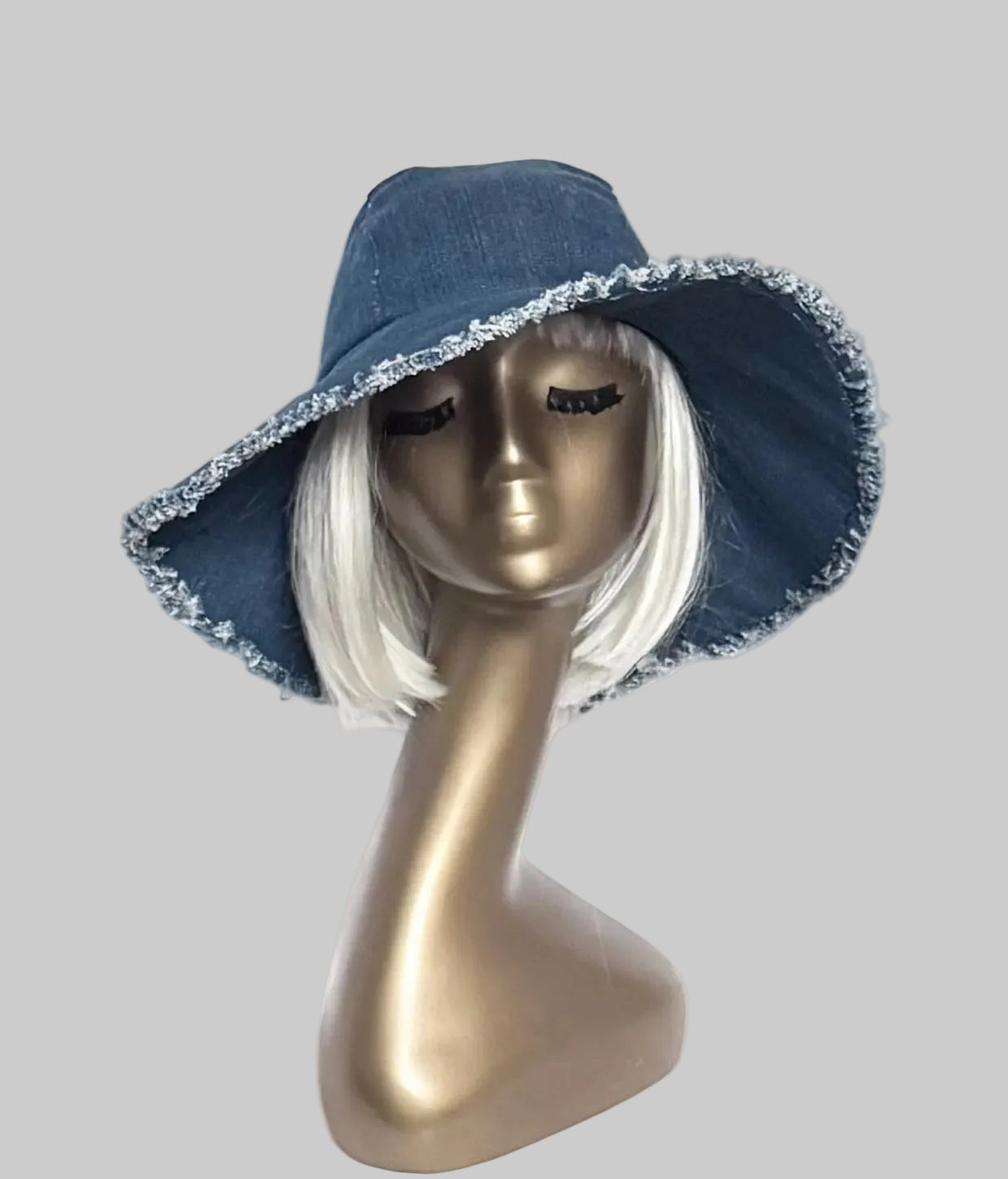Wide Brim Denim Hat